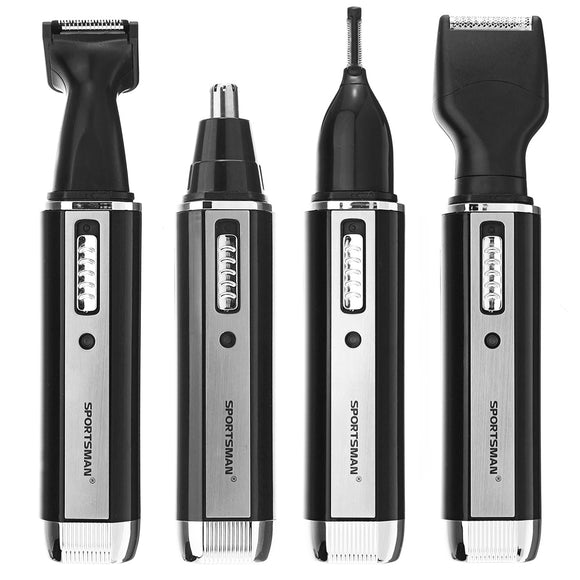 4 In 1 Electronic Trimmer Washable Nose Hair Eyebrow Sideburn Beard Trim Heads