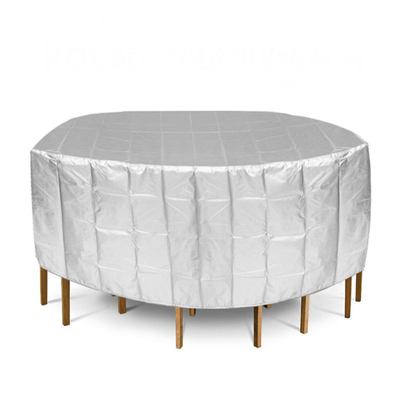 188x84cm Silver Furniture Waterproof Cover Round Outdoor Garden Table Chair Dust-proof Cover Cap