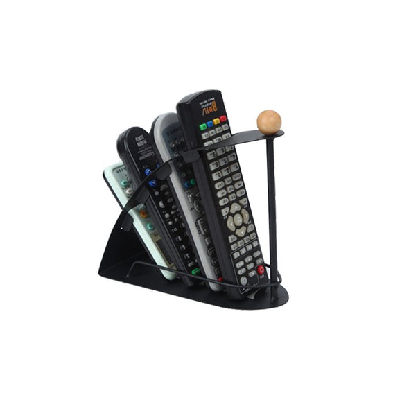 TV DVD VCR Organiser 4 Frame Remote Control Storage Mobile Phone Holder Stand Iron Black Organizer C