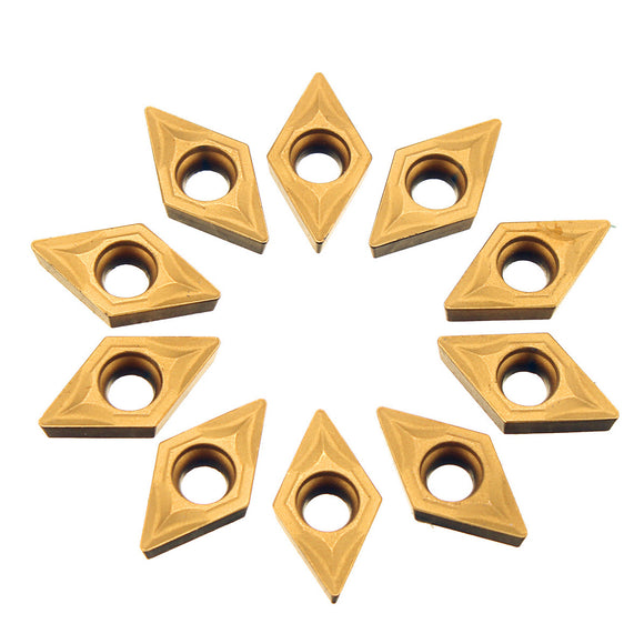 Drillpro 10pcs DCMT070204 Carbide Insert DCMT 0702 Cutter For for SDNCN Turning Tool Holder
