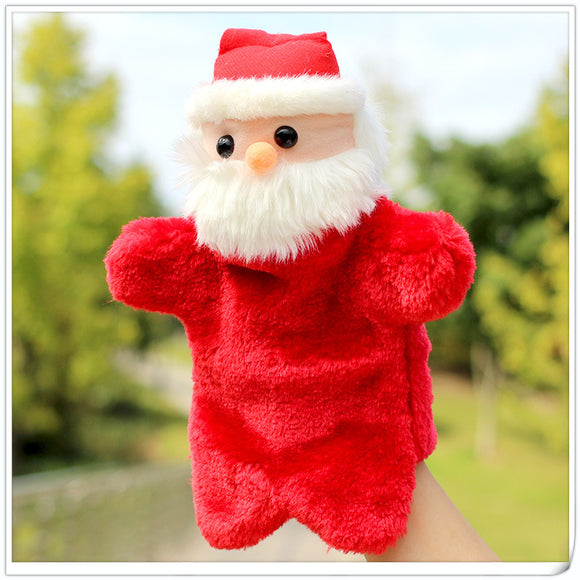 Creative Christmas Santa Claus Gloves Dolls Puppet Plush Toys Role Play Dolls for Children