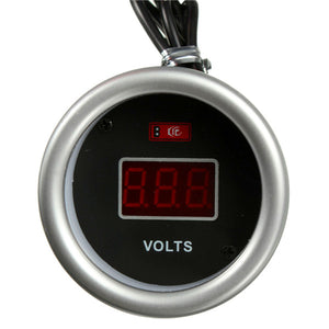 2 inch 52mm 12V Red Led Digital Display Voltage Volt Meterr Volts Gauge W/ Fitting Kit