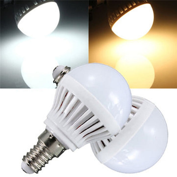 E14 4W 180-240LM 2835 SMD Warm White/White LED Globe Bulb 110V