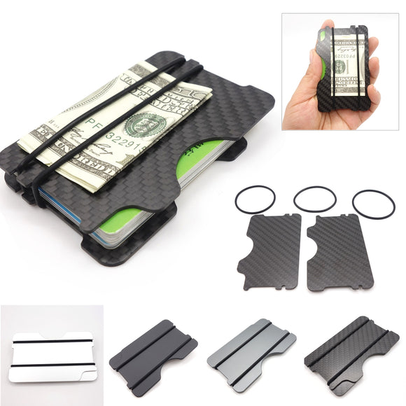 RFID Blocking Slim Aluminum Credit Card Holder Money Clip Men Minimalist Wallet