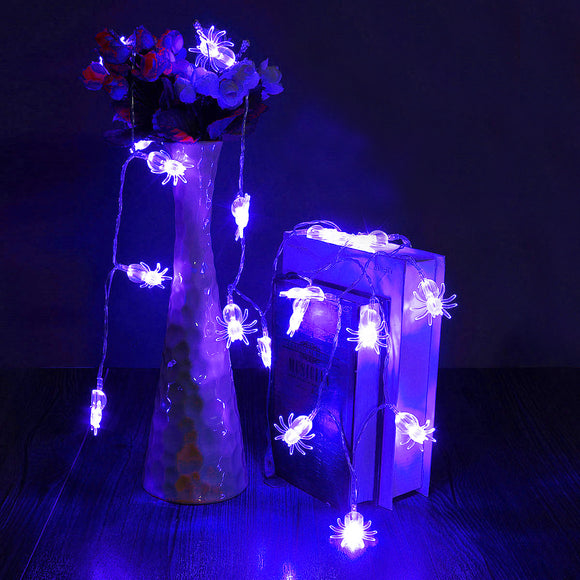 20 Blue LED Spider Light Halloween Party Decration Lights