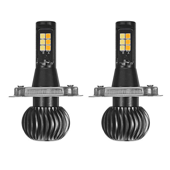 Pair X5 30W 2400LM Car LED Fog Lights Bulbs Motor Headlights H1 H3 H4 H7 H8/H11 9005/9006 Dual Color