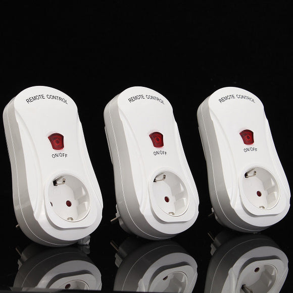 3Pcs Self-learning Wireless Remote Control Socket Receivers + Transmitter