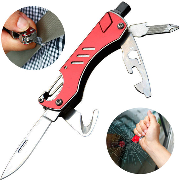 IPRee 10 In 1 Outdoor EDC Pocket Folding Knife Camping Survival Emergency Safety Multi-tool