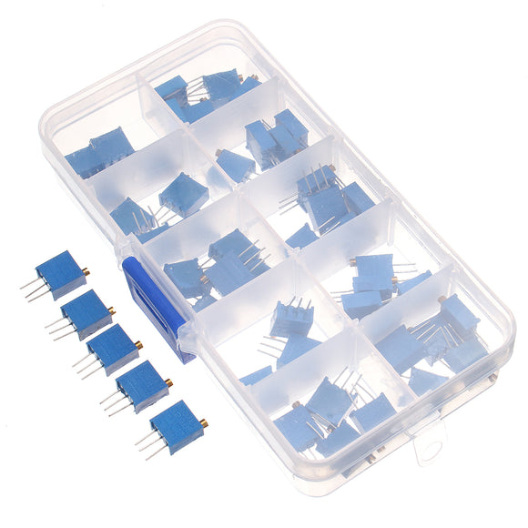 50pcs 10 Values 3296W 100-1M Ohm Trim Pot Trimmer Potentiometer Trimmpoti Sortiment