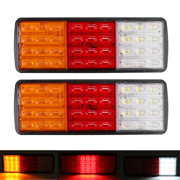 2pcs 12V LED Tail Lights Brake Reverse 60LEDs For Trailer Truck Boat Indicator Lights