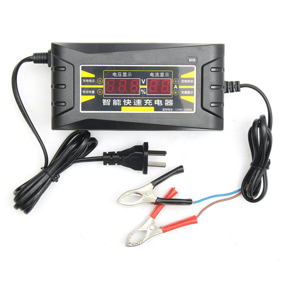 12V 6A Smart Fast Battery Charger For Car Motorcycle LCD Display