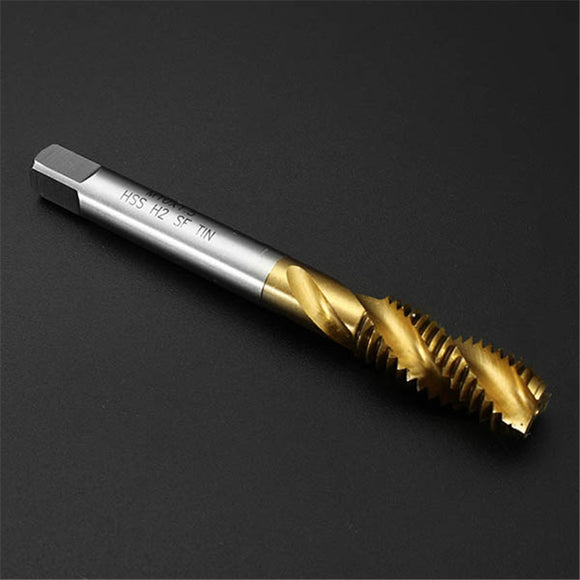 Drillpro 10pcs M10x1.5 Machine Hand Screw Tap Thread Metric Plug Tap Titanium Coated Drill Bits