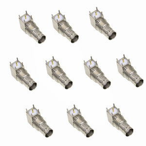 10 Pcs M-50 BNC Female Socket Bulkhead Right Angle PCB Mount BNC Oscilloscope Connector Oscilloscope Probe