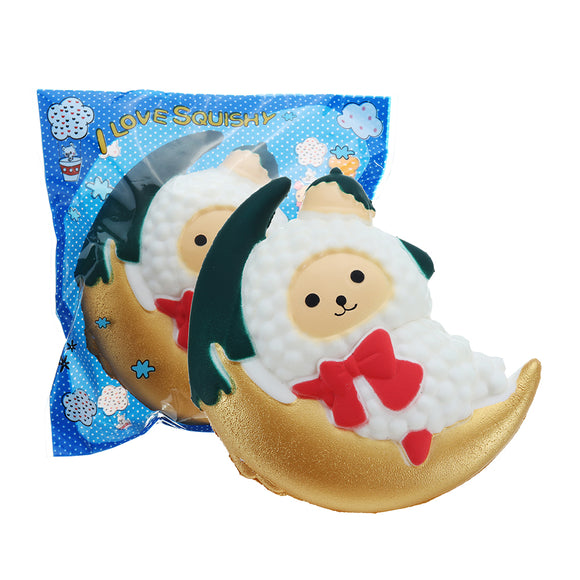 Christmas Moon Sheep Lamb Squishy 10.4*8.4CM Cute Slow Rising Toy Decor Gift With Original Packing