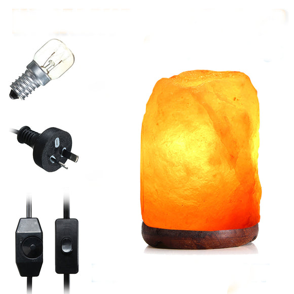 14 X 10CM Natural Himalayan Ionic Air Purifier Rock Crystal Salt Lamp Table Night Light