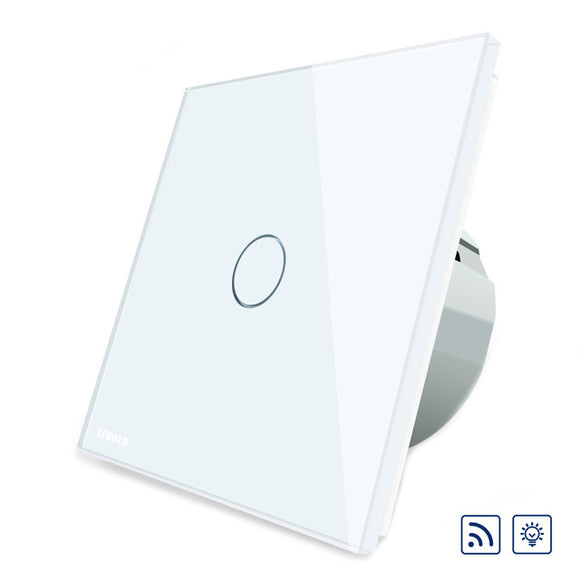 Livolo White Glass Dimmer&Remote Touch Panel EU Switch VL-C701DR-11