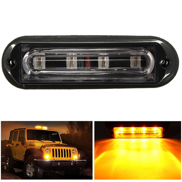 4 LED Waterproof Car Truck Strobe Flash Warning Light Side Maker Light Amber DC 12 24V