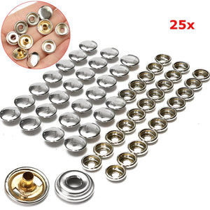 25X Caps Buttons & 25X Sockets Boat Snaps Canvas Dot Snap Rivets