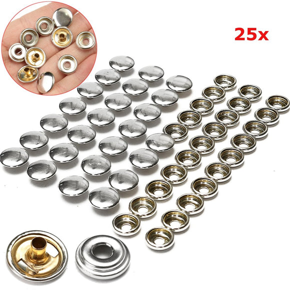 25X Caps Buttons & 25X Sockets Boat Snaps Canvas Dot Snap Rivets