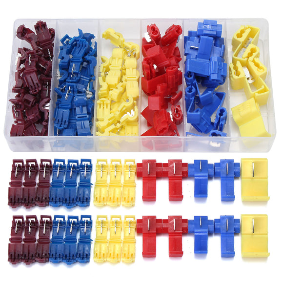 96pcs Insulated 0.5-6.0mm Quick Splice Wire Connector Crimp Terminals 22-10AWG Kit