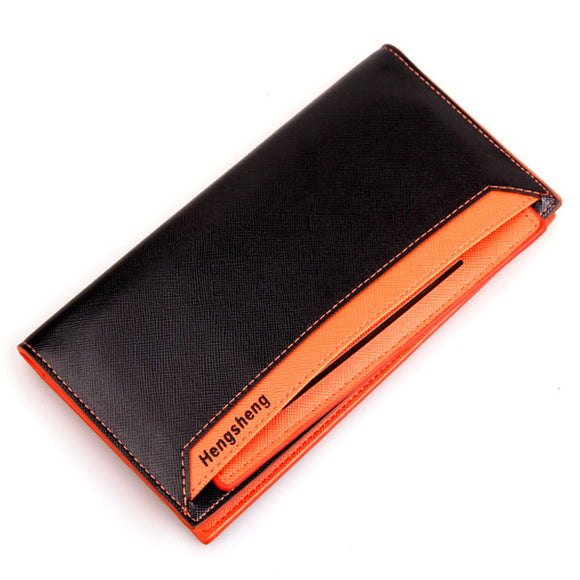 Women Men Vintage PU Leather 2PCS Wallet Card Holder Purse