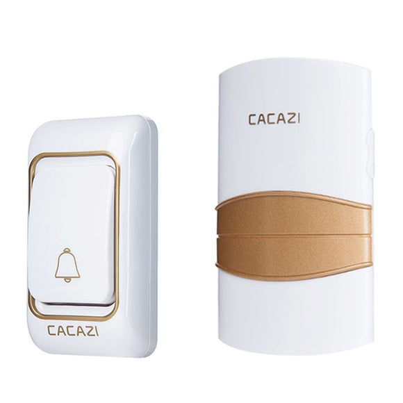 CACAZI Wireless Doorbell AC 220V Waterproof with 36 Rings 4 Volume Door Chime 300 Meters Remote Bell