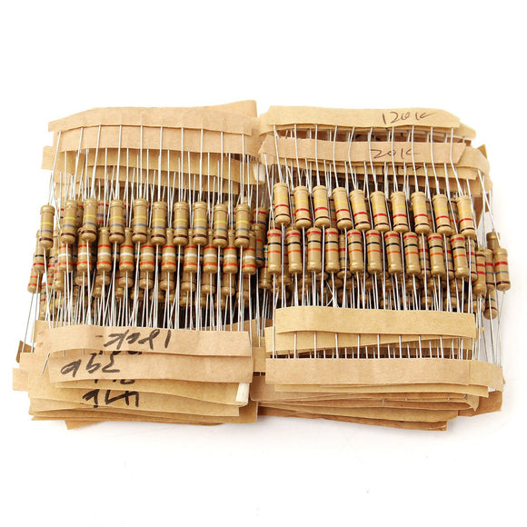 480Pcs 5% 1W Carbon Resistors 1K-330K ohm 48 Values Assortment Kit