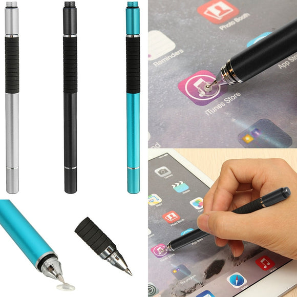Universal 2 In 1 Aluminum Capacitive Touch Screen Stylus Pen For iPhone iPad Xiaomi Huawei HTC