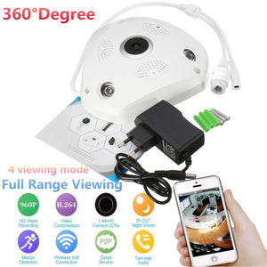 360 Panoramic View HD 960P Night Vision Wireless WiFi Camera CCTV Home Security Camera