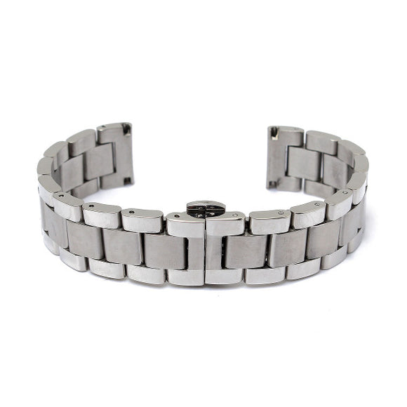 18/20/21/22mm Stainless Steel Silver Color 3 Beads Watch Band