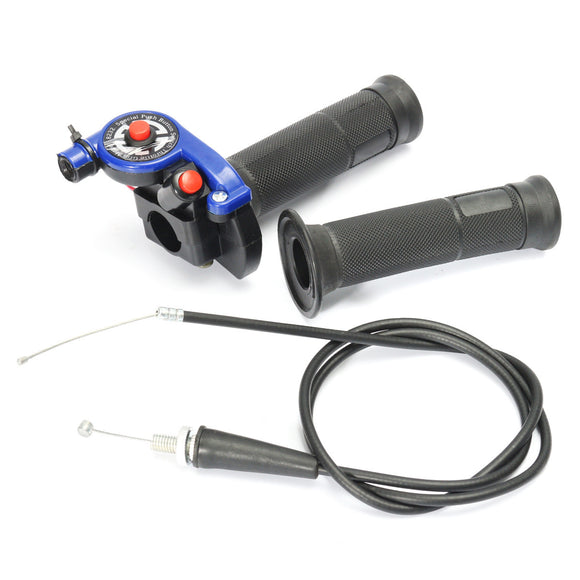 22mm 7/8 Inch Twist Throttle With Cable Blue 125cc 140cc 150c Pit Bike