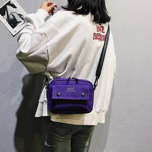 Women Canvas Hip-hop Mini Shoulder Bag Crossbody Bag