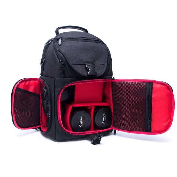 Water-Resistant Anti-theft Shockproof Travel Carry Sling Bag Backpack for DSLR Camera Lens Tripod Video Light Stand