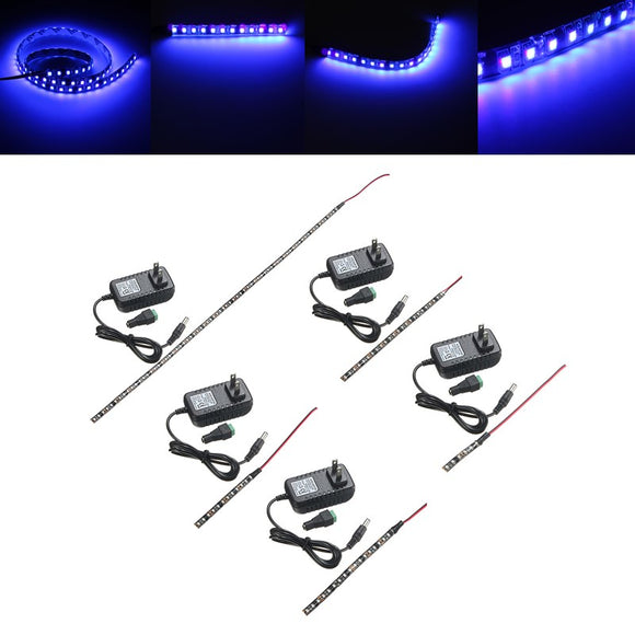 UV Ultraviolet Purple 3528 LED Flexible Strip Black Light with US Plug 12V Waterproof