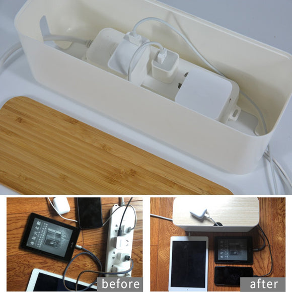 Cable Storage Box Power Cord Wire Case Anti Dust Charger Socket Tidy Organizer