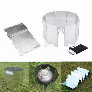 IPRee 9 Plates Aluminum Alloy Camping Gas Stove WindShield  Outdoor Camping Tools