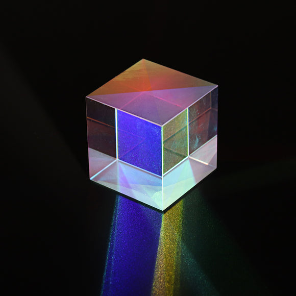 25x25mm Color Combination Optical Cross Splitter Prism Square Cube Teaching Tool