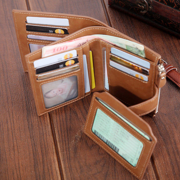 Men Women Faux Leather Retro Personalized Wallet Card Holder Coin Purse