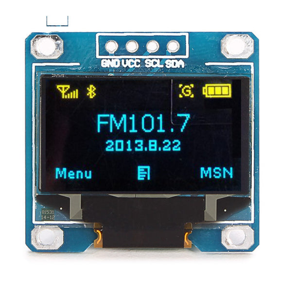 0.96 Inch 4Pin Blue Yellow IIC I2C OLED Display Module For Arduino