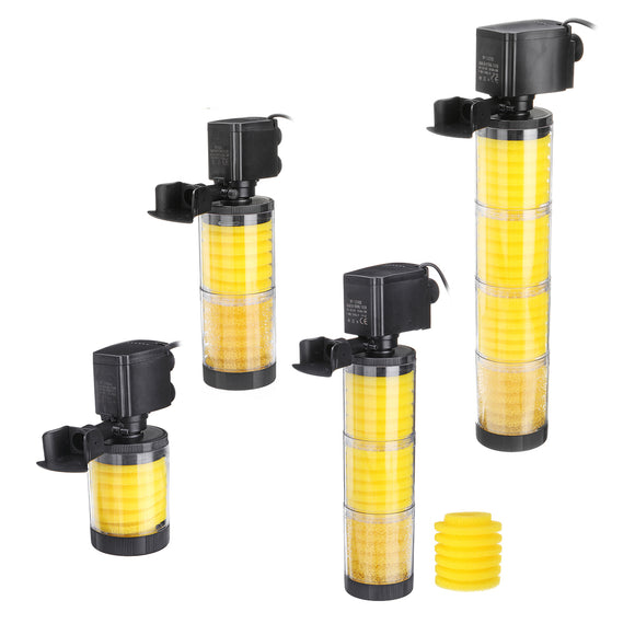 10/20/25/30W 3 in 1 Aquarium Internal Filter Fish Tank Water Circulation Oxygen Filter Pump with Four Suction Cups