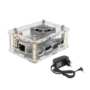 4-in-1 Orange Pi One + Acrylic Case + Cooling Fan Heat Sink + 5V 3A EU Standard Power Adapter Kit