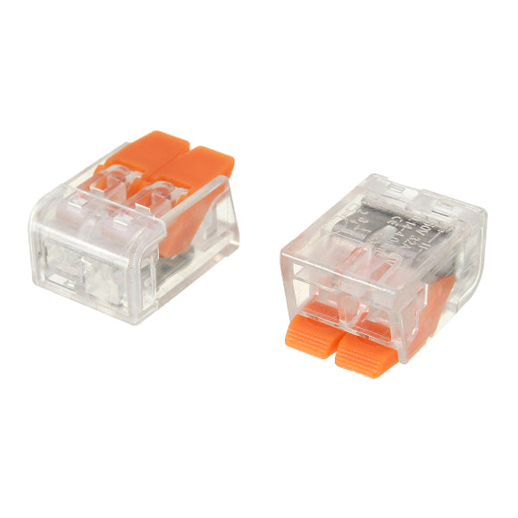 Excellway Terminal Block 100 Pcs Connector Cable Clamp 2 Conductor Compact Connectors