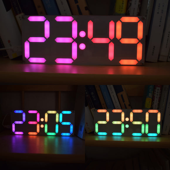 Geekcreit Large Size Rainbow Color Digital Tube DS3231 Clock DIY Kit