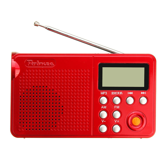 Pobnze KK-F163 LED Flashlight Radio Elderly Dual Band Charging Card Radio MP3 Player
