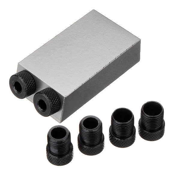 Drillpro 6/8/10mm Oblique Hole Positioner Grey Woodworking Guide Locator Pocket Hole Jig