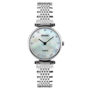 SKMEI 1223 Rhinestones Waterproof Ladies Wrist Watch Casual Style Dress Quartz Watches
