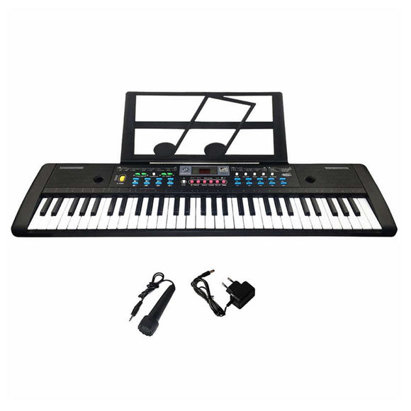 61 Keys Digital Electronic Keyboard Piano Double Horn Stereo Sound with Microphone Music Stand for Children