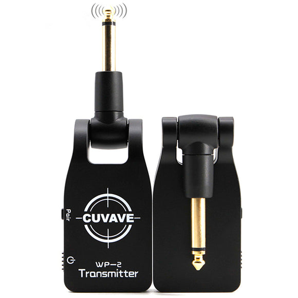 CUVAVE WP-2 Wireless Audio Transmission System Transmitter Receiver with 280 Rotatable 1/4 Plug Built-in 600mah Rechargeable Lithium Battery for Electric Guitar Bass