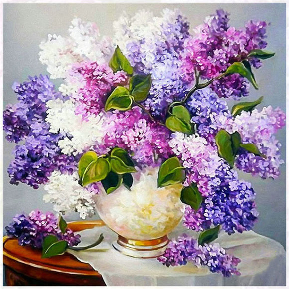 30 x 30 DIY 5D Purple Lavender Flower Decorations Square Diamond Painting Diamond Embroidery