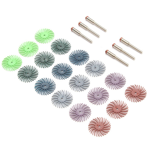 18pcs Radial Bristle Disc Brush Assortment 80/120/220/400/600/1000 Grit Disc Brush